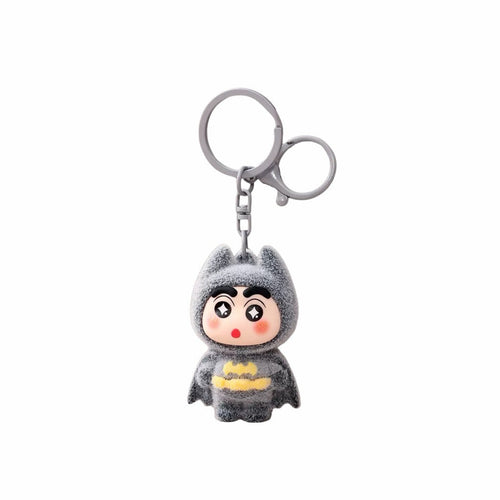 Bat Hero Shinchan Flocked Keychain