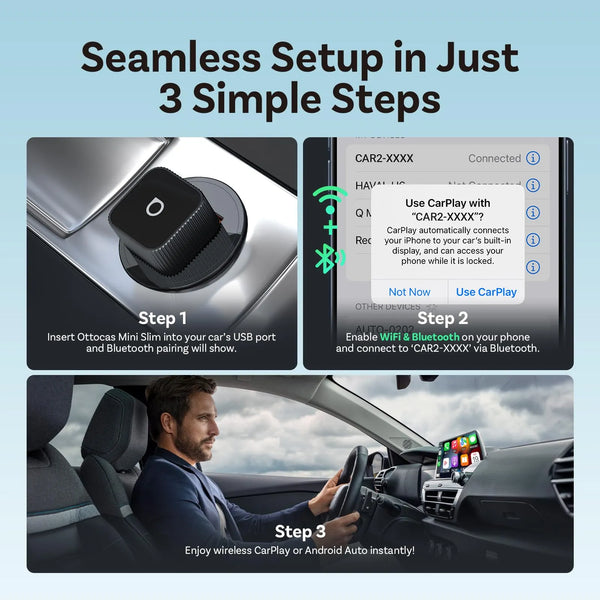 Ottocast Mini Slim Wireless Car Play & Android Adapter