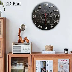 Quantum Dimension Mathematical Wooden Wall Clock