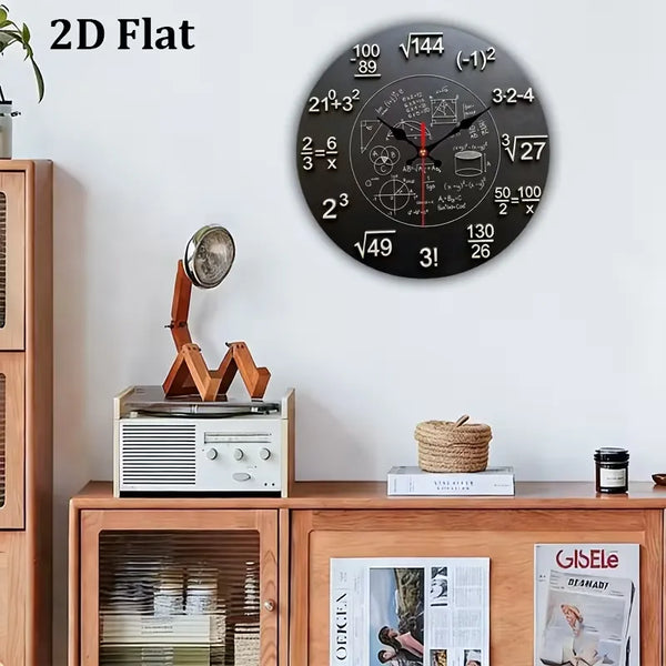Quantum Dimension Mathematical Wooden Wall Clock