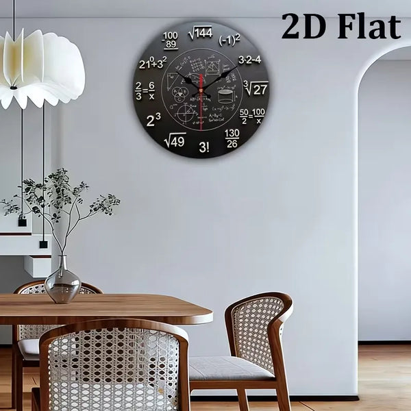 Quantum Dimension Mathematical Wooden Wall Clock