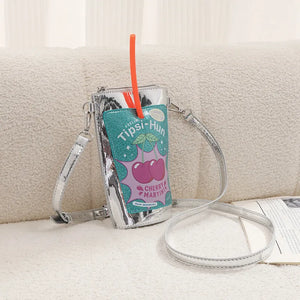Cherry Martini Novelty Drink Crossbody Bag
