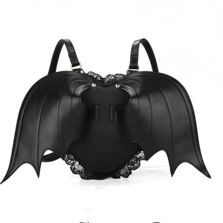 Nocturnia Harajuku Goth Bat-Wing Heart Bag