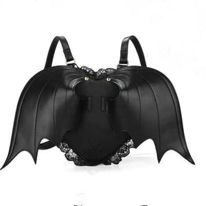 Nocturnia Harajuku Goth Bat-Wing Heart Bag