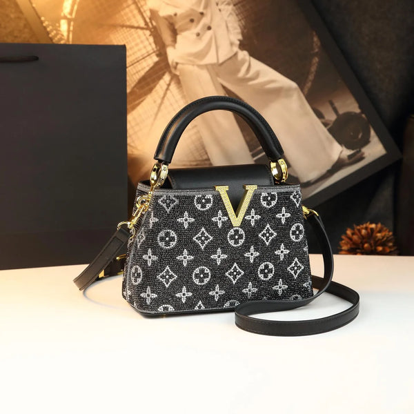 Prism Monogram Luxe Leather Satchel
