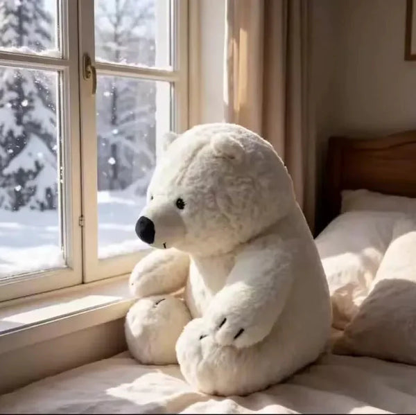 Arctic Solace Snowy Polar Bear Plush (35 cm)