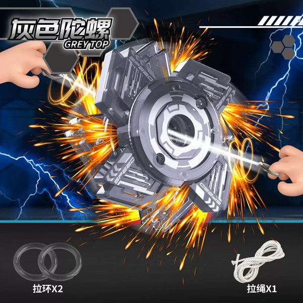 Spark-Burst Velocity Blade Pull-String Battle Top