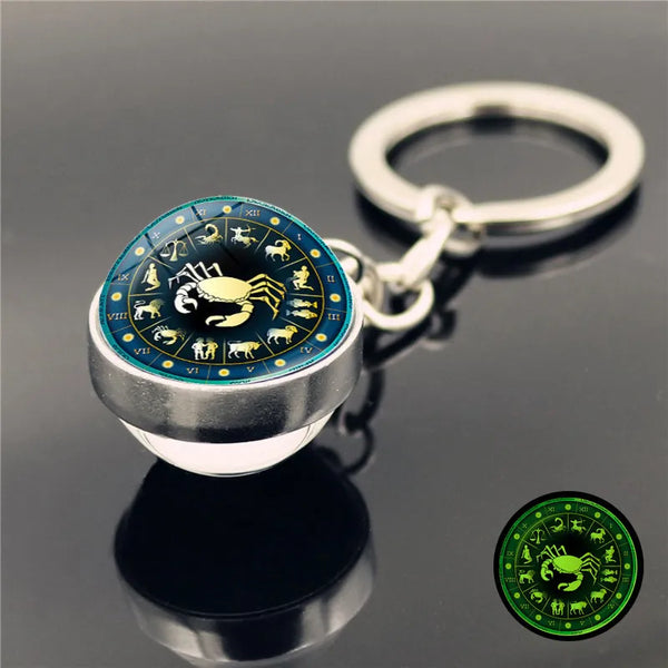 Celestial Zodiac Signs Luminous Keychain