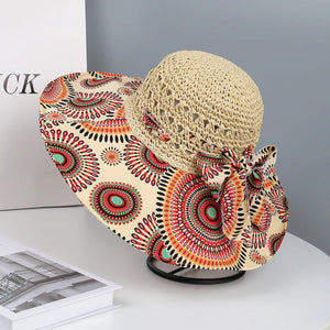 Bohemian Sun Hat and Matching Tote Bag Set