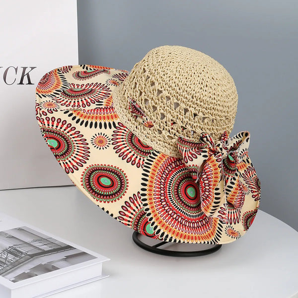 Bohemian Sun Hat and Matching Tote Bag Set