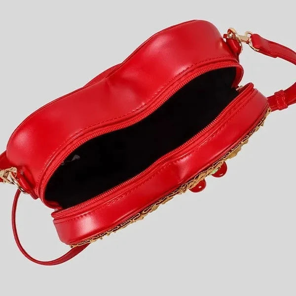 Berry-Sweet Cherry Pie Heart Novelty Crossbody Bag
