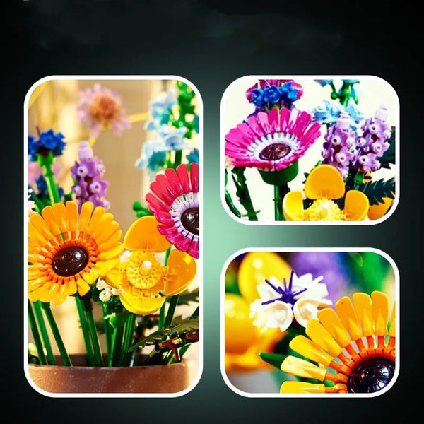 Wildflower Bouquet Botanical Building Blocks (959 Pcs)
