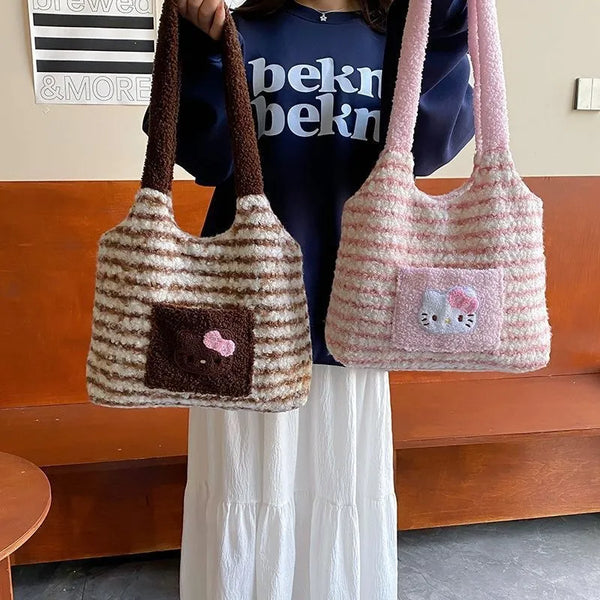 Sanrio Hello Kitty Cozy Stripes Tote Bag