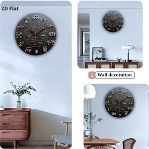 Quantum Dimension Mathematical Wooden Wall Clock