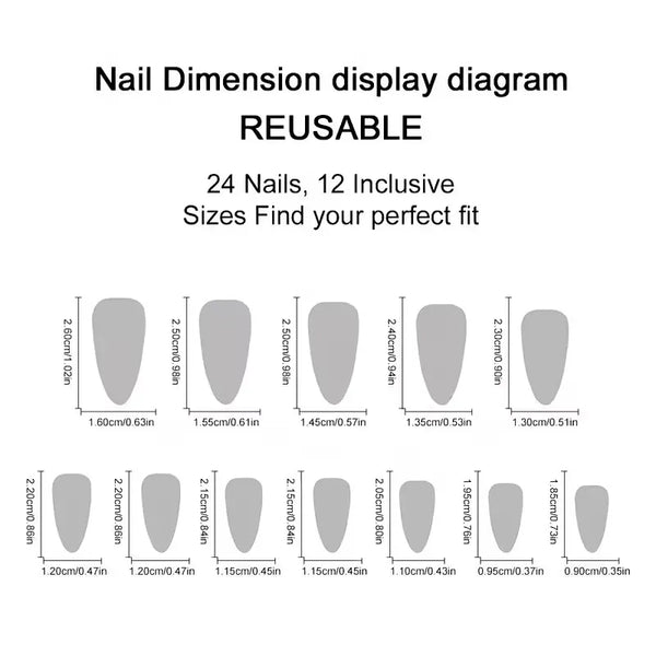 Crayon Sketch High-Gloss Press-On Nails