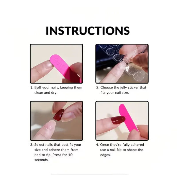 Crayon Sketch High-Gloss Press-On Nails