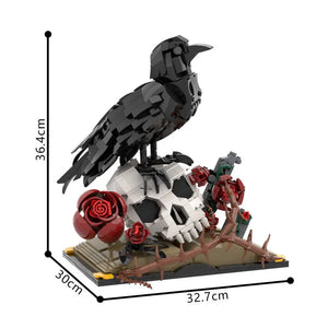 The Crow, Skull & Crimson Rose 3D Art Building Blocks (733 Pcs)