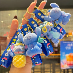 Stitch Tropical Fuzz Flocked Keychain