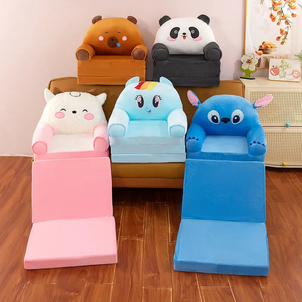 Kawaii Character Three-Fold Plush Sofa Bed