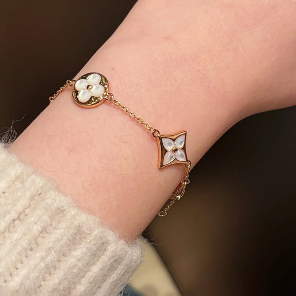 Monogram Luxe Five-Flower Mother-of-Pearl Bracelet
