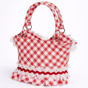 Berry-Sweet Gingham Corset Bust Crossbody Bag