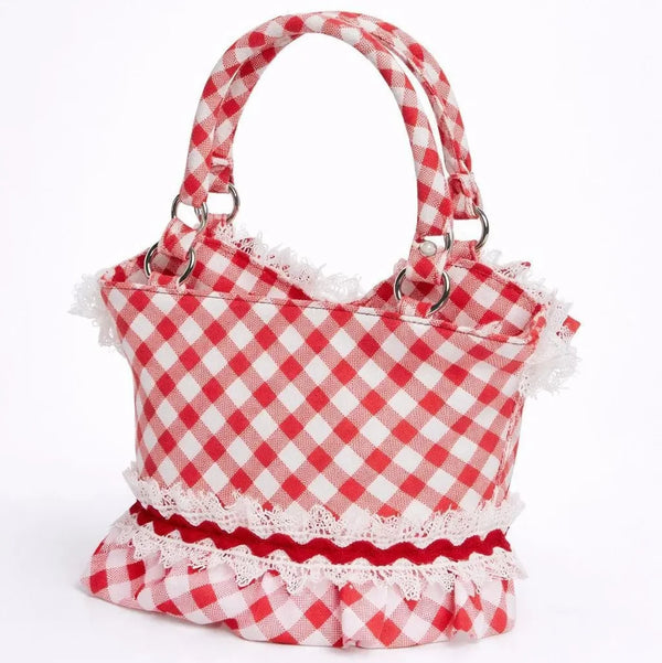 Berry-Sweet Gingham Corset Bust Crossbody Bag