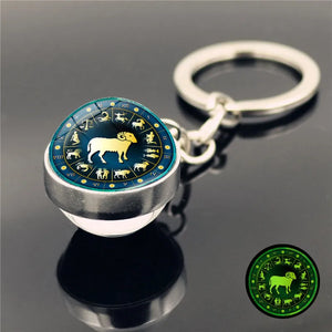 Celestial Zodiac Signs Luminous Keychain