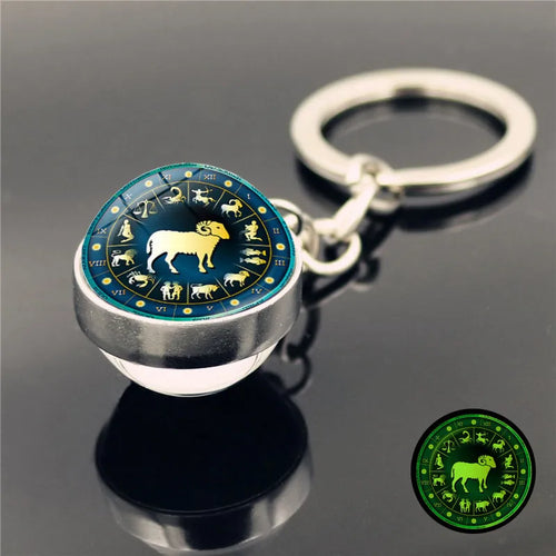Celestial Zodiac Signs Luminous Keychain