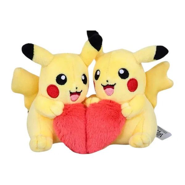 Authentic Pikachu Heart Couple Plush Keychain