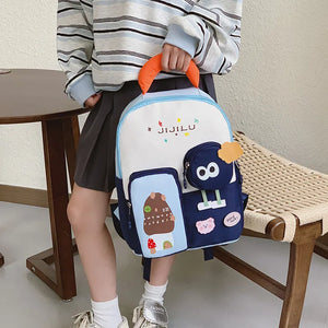 Jijilu Pastel Cartoon School Backpack