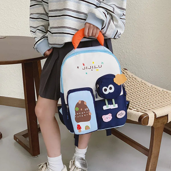 Jijilu Pastel Cartoon School Backpack