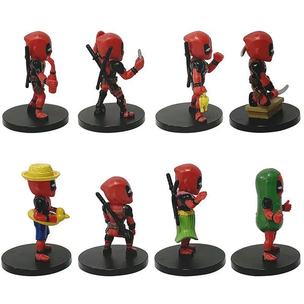 Multiverse Madness Chibi Deadpool Figurines (Set of 8)