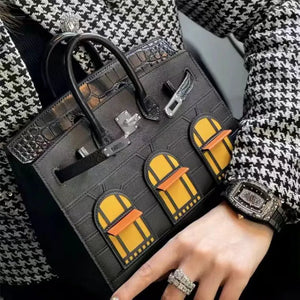 BRKN Façade Genuine Leather Architectural Kelly Bag