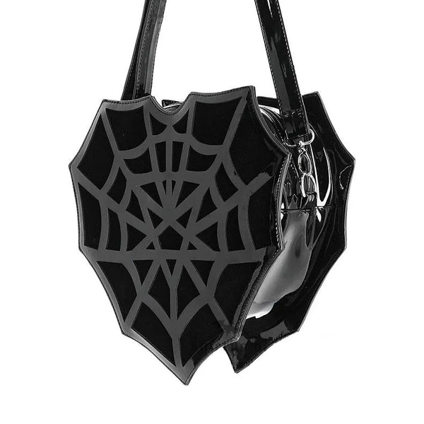 Nocturnia Widow’s Kiss Punk Goth Spiderweb Bag