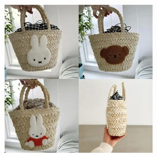 Miffy Meadow Woven Basket Bag