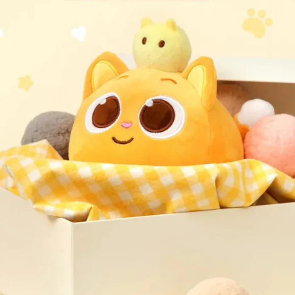 Ninimo Cute Stacked Chibi Cat and Mouse Plush (25 cm)
