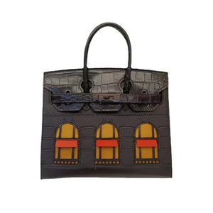 BRKN Façade Genuine Leather Architectural Kelly Bag