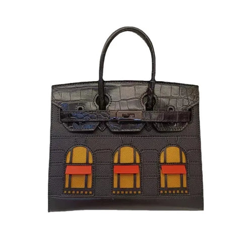 BRKN Façade Genuine Leather Architectural Kelly Bag