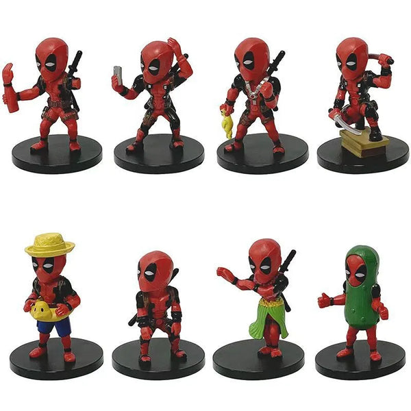 Multiverse Madness Chibi Deadpool Figurines (Set of 8)