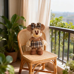 Chocolate Plaid M&M Mouse Comfort Plush