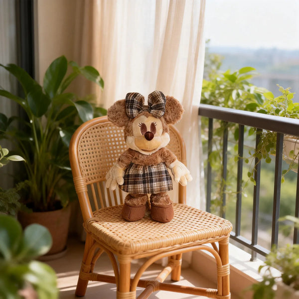 Chocolate Plaid M&M Mouse Comfort Plush