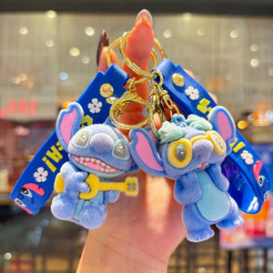 Stitch Tropical Fuzz Flocked Keychain
