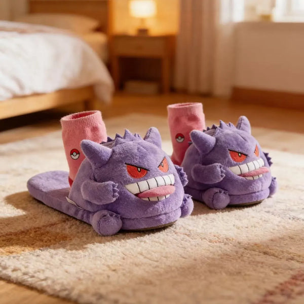 Gengar Tongue Out Novelty Slippers