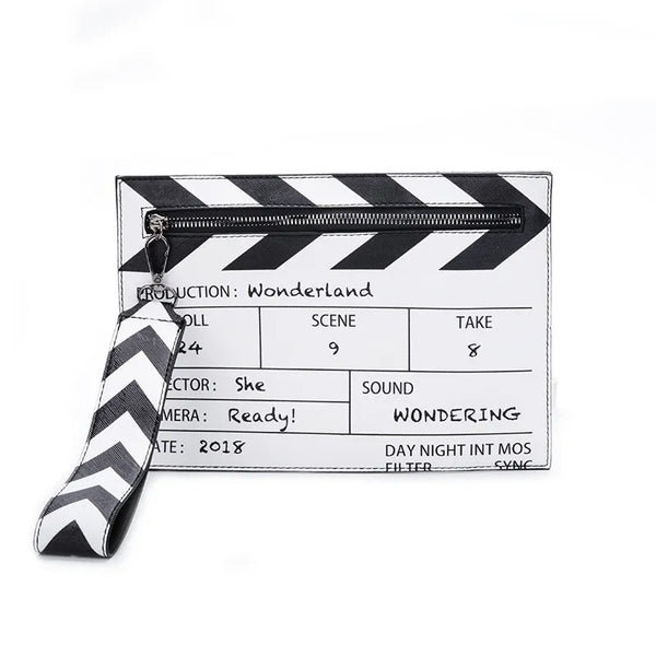 Wonderland Clapperboard Wristlet Clutch