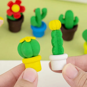 Creative Potted Cactus Eraser (Set of 4)