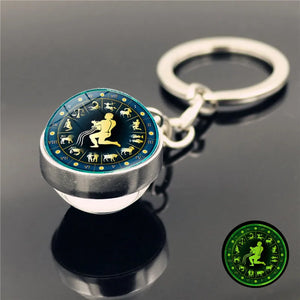 Celestial Zodiac Signs Luminous Keychain