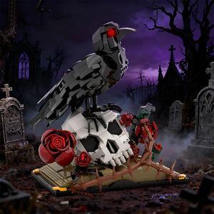 The Crow, Skull & Crimson Rose 3D Art Building Blocks (733 Pcs)