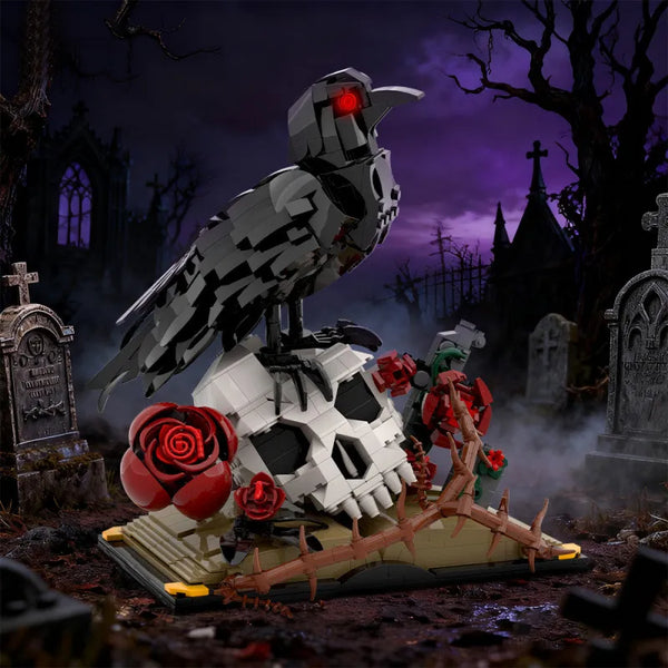 The Crow, Skull & Crimson Rose 3D Art Building Blocks (733 Pcs)