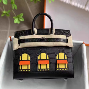 BRKN Façade Genuine Leather Architectural Kelly Bag