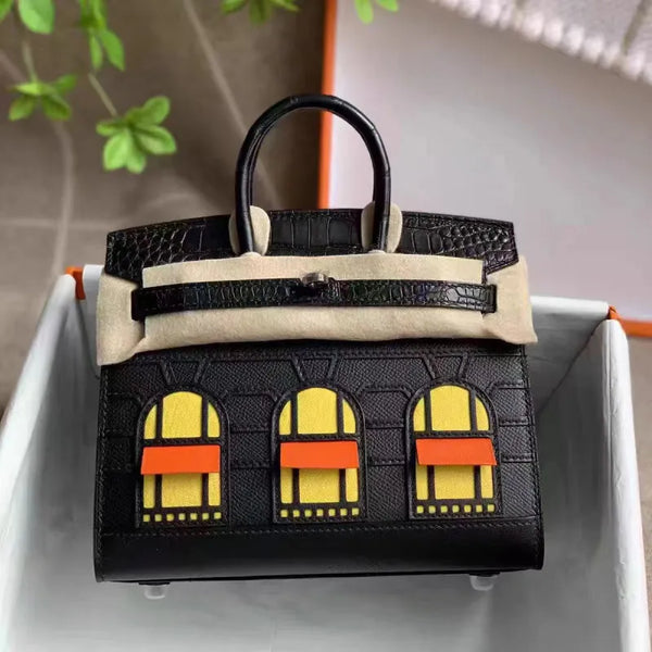 BRKN Façade Genuine Leather Architectural Kelly Bag